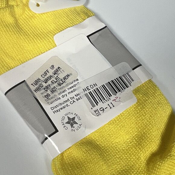 Vintage Mervyn’s Partners Yellow 80’s Cuffed Anklet Socks Women Size 9-11 NOS - Picture 6 of 6